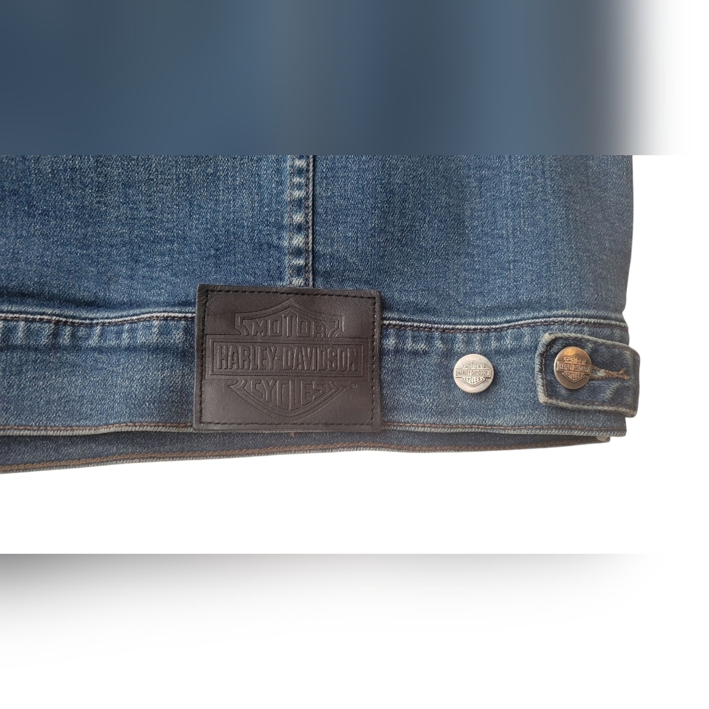Harley-Davidson Blue Denim Cutoff Vest - Picture 8 of 10